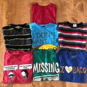 7 boys t-shirts size 14